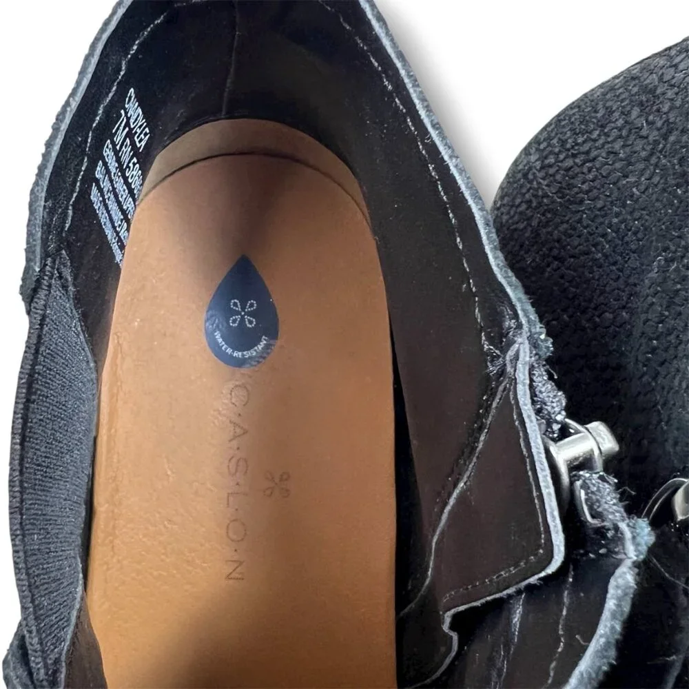 Caslon Women's 8M Cnaidy Lea Black Snake Suede‎ Leather Wedge Sneaker Booties